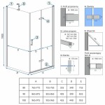 REA/S - Sprchový kout MOLIER dveře/stěna 90X90 MOLDS090090