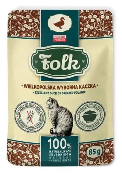 Folk Excelent Kachna / Kapsička pro kočky / 85 g