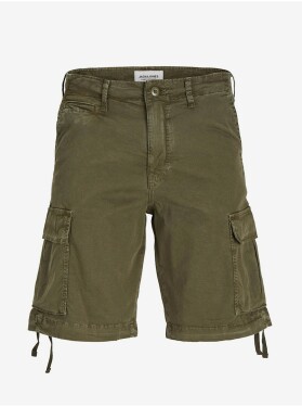 Khaki pánské cargo kraťasy Jack Jones Cole