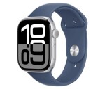 Apple Watch Series 10 46mm Cellular stříbrný hliník s denimovým sportovním řemínkem M/L MWY13QC/A EDF_1218028