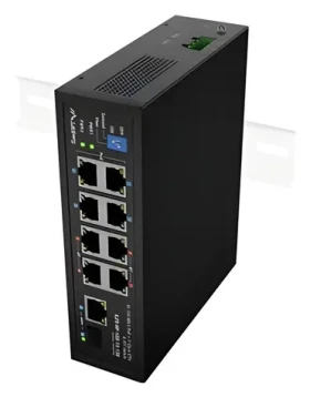 Lanberg ILFE-8P-1GE-1S-120 / Switch / 8x Fast Ethernet PoE / 4x PoE++ + 4x PoE+ / 1x GbE + 1x SFP / DIN / Unmanaged (ILFE-8P-1GE-1S-120)
