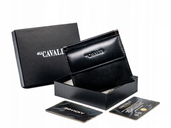 Trendy dámská kožená peněženka Cavaldi Sage, černá