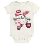 Outerstuff Dětské body Detroit Red Wings NHL Littlest Player 3Pk Creeper Se Velikost: Batole 6-9 Měsíců