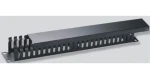 OEM Vyvazovací panel 19" 1U černý / Vyvazovací panel / kov / průchozí / hloubka 45 mm (9660)