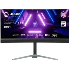34" Lorgar 34MP1 černá / VA / UWQHD / 21:9 / 1ms / 4000:1 / 1000cd-m2 / HDMI+DP+USB-C (LRG-34MP1W180C-GY)