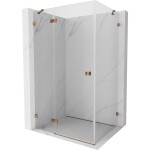 MEXEN/S - Lunar sprchový kout dveře křídlové levá 80 x 90, transparent, růžové zlato 834-080-090-60-00-L