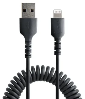 StarTech USB-A - Lightning černá / Kabel / kroucený / 0,5 m / 480 Mbit/s (RUSB2ALT50CMBC)