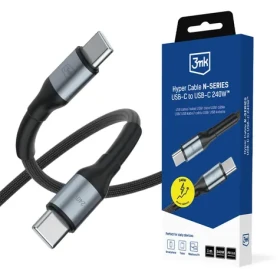 3mk Hyper Cable N-SERIES USB-C na USB-C 1m 240W černá / Datový kabel / PD 3.0 / QC 3.0