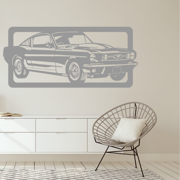 Samolepka Ford Mustang Barva: šedá, Velikost: 40 x 18 cm