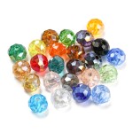 Velká sada - broušené skleněné korálky s AB efektem - mix barev - 8 x 7 mm - krabička