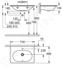 GROHE - Essence Umyvadlo s přepadem 700x485 mm, PureGuard, alpská bílá 3956400H