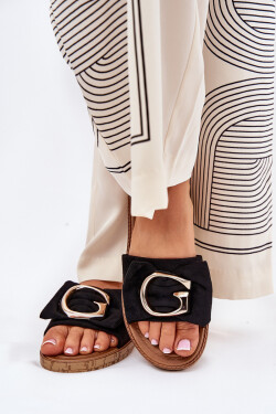 Plné Dámské Sandály S Ozdobným Detalem Černé Nellodra 37