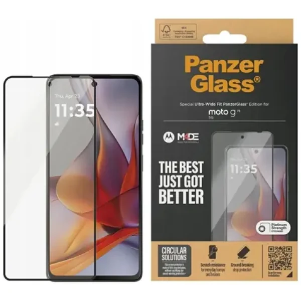PanzerGlass Tvrzené sklo UWF pro Motorola Moto G75 5G černá (6597)
