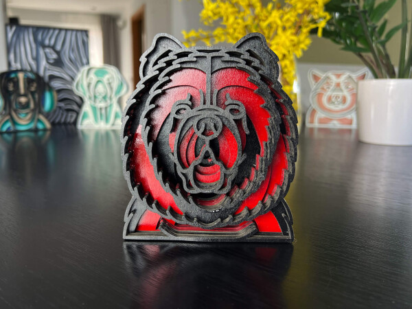 Mandala Čau-čau dekorace na stůl Barva: Černá, Rozměr (cm): 13,2 x 11,2, Druh: Kartonová