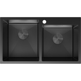 MEXEN - Xorin ocelový dřez 2-bowl 780 x 450 mm, černá 6441782000-70