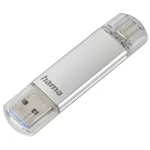 Hama C-Laeta 16 GB stříbrná / Flash disk / USB-A USB-C 3.1 / čtení: až 70 MB/s (124161)