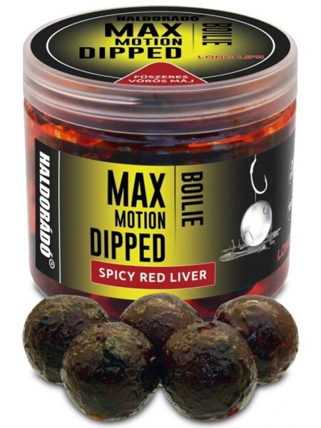 Haldorádó Boilies v dipu Dipped Max Motion 20mm 80g - Pikantní červená játra,Haldorádó Boilies v dipu Dipped Max Motion 20mm 80g - Pikantní červená já