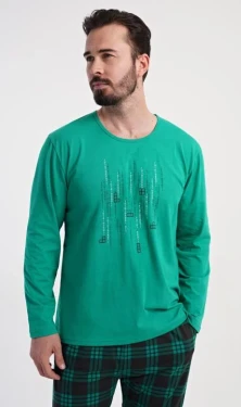 Pánské pyžamo dlouhé Vienetta Secret Tetris