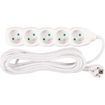 STREND PRO 213332 Prodlužovací kabel, 5m, 5 zásuvek, 3×1mm, bílý