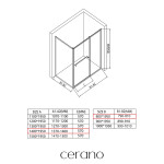 CERANO - Sprchový kout Versaro L/P - 6 mm - černá matná, transparentní sklo - 140x80 - zasouvací CER-8050BD80300