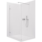 CERANO Sprchová zástěna Walk-in Orbis Round L/P - 8 mm - kulatá vzpěra - chrom, transparentní sklo - 150x200 cm