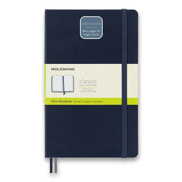 Zápisník Moleskine Expanded - tvrdé desky, L, čistý - modrý