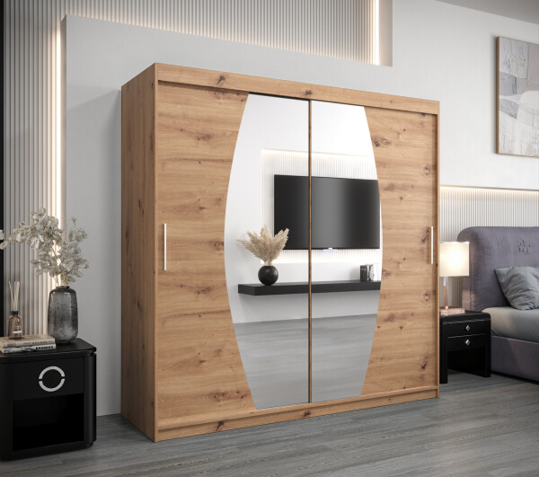 Šatní skříň Abi E0 Barva korpusu: Dub artisan, Rozměry: 200 cm, Dveře: Dub artisan