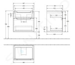 VILLEROY & BOCH - Subway 2.0 Umyvadlová skříňka, 587x590x454 mm, 2 zásuvky, Glosy White A90910DH