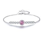 Náramek Swarovski Elements Mia Pink, Růžová 17 cm + 3 cm (prodloužení)