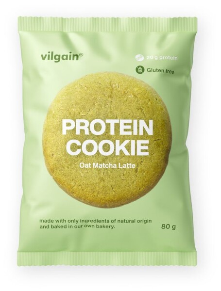 Vilgain Protein Cookie – 12× matcha laté s ovesnými vločkami 80 g