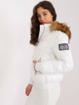 Bílá zimní bunda odepínací kapucí