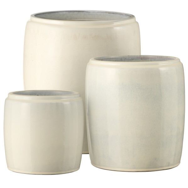 Ib Laursen Keramický obal na květiny Saigon White L, béžová barva, bílá barva, keramika