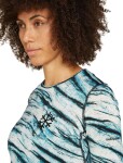 Dámské merino tričko s dlouhým rukávem ICEBREAKER Wmns 200 Oasis LS Crewe POW AOP, Snow Aop velikost: M