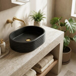 REA - Umyvadlo na desku Nicoletta Black REA-U7345