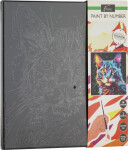 Malování podle čísel na černé plátno kočka - Craft Creative