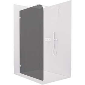 CERANO Sprchová zástěna Walk-in Orbis Round L/P - 8 mm - kulatá vzpěra - bílá matná, grafitové sklo - 150x200 cm
