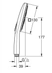 GROHE - Rainshower SmartActive Cube Sprchová hlavice 130 9,5 l/ min, 3 proudy, kartáčovaný Cool Sunrise 26582GN0
