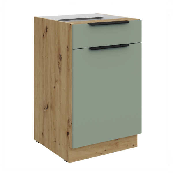 Spodní skříňka Aria 50 D 1F 1S BB - Premium Box Barva korpusu: Dub artisan, Barva dvířek: SA - Aquamarine AFM