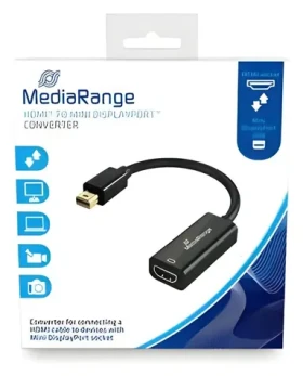 MediaRange Adaptér Mini DisplayPort na HDMI černá / Adaptér / 15 cm / 10 Gbit/s / pozlacené kontakty (MRCS176)