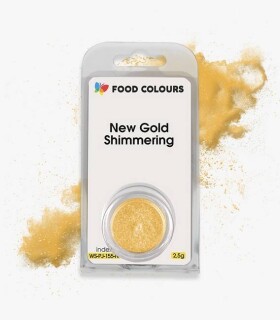 Jedlá prachová perleťová barva Food Colours New Gold Shimmering (2,5 g) Zlatá