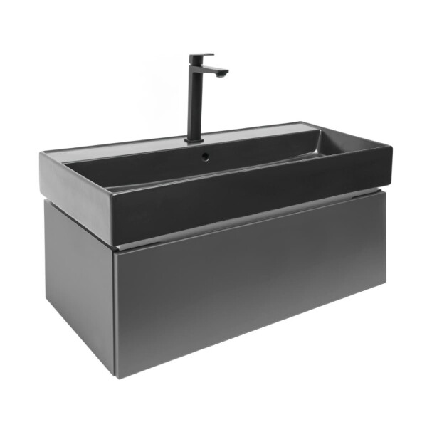 Koupelnová skříňka s umyvadlem SAT Feel 100x30x46 cm antracit SATFEEL100ANTU3B SATFEEL100ANTU3B