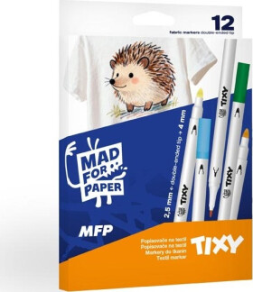 Popisovač na textil - 12ks set - twin tip