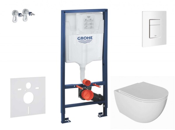GROHE - Rapid SL Set předstěnové instalace, klozetu Oudee a sedátka softclose, tlačítko Skate Cosmopolitan, alpská bílá SANI11BA3101