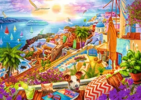 Trefl - Puzzle - Premium Plus Tea Time: Návštěva Santorini