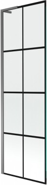 MEXEN/S - Next L vanová zástěna FIX 60 x 150, černá vzor, grafit metal 895-060-000-03-77-95