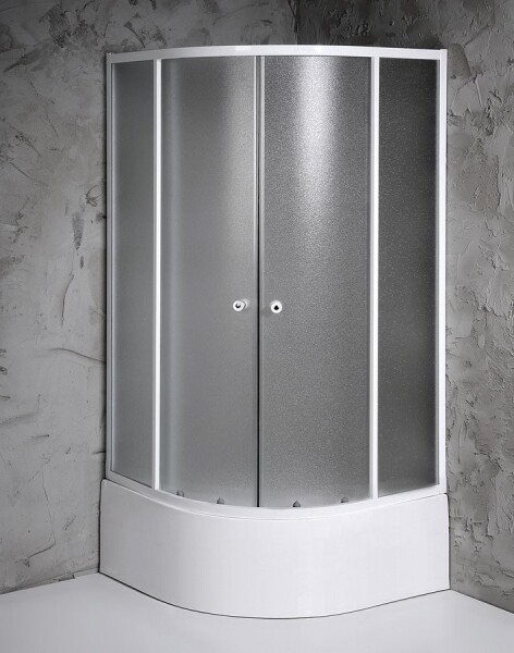 AQUALINE - ARLEN čtvrtkruhová sprchová zástěna 900x900x1500 sklo Brick BTR903