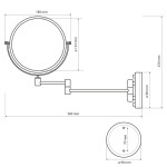 SAPHO - Kosmetické zrcátko závěsné, Ø 180, oboustranné, bronz XP012