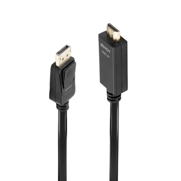 Lindy DisplayPort na HDMI pasivní černá / Propojovací kabel / 5 m / 4K 30Hz (36924)