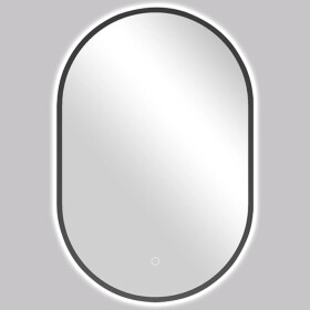 CERANO - Koupelnové LED zrcadlo Valto, kovový rám - černá matná - 40x60 CER-NT8144D-40X60