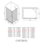 CERANO - Sprchový kout Antelo L/P - 6 mm - černá matná, transparentní sklo - 80x40x190 - otočný CER-477269